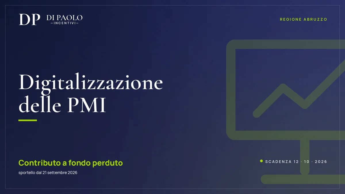 Digitalizzazione delle PMI (Regione Abruzzo): fino al 70% a fondo perduto