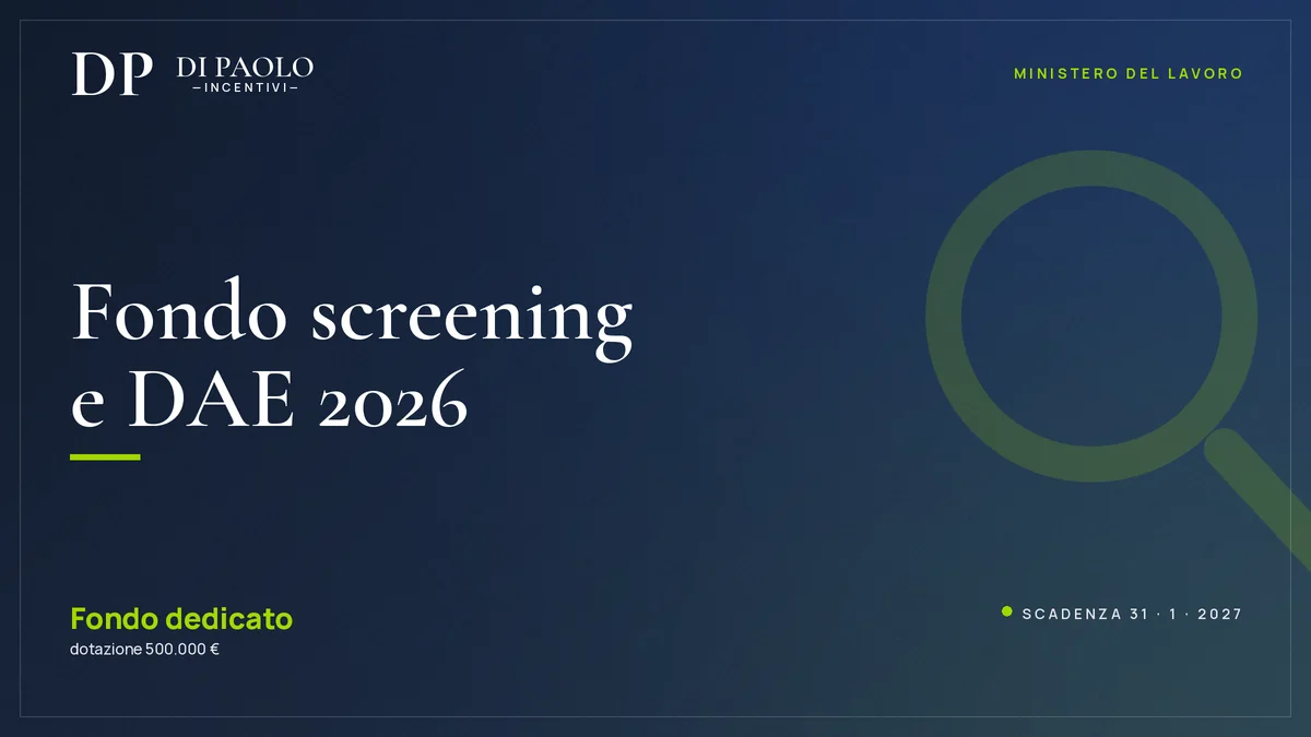 Fondo screening e DAE 2026: incentivi per la prevenzione in azienda