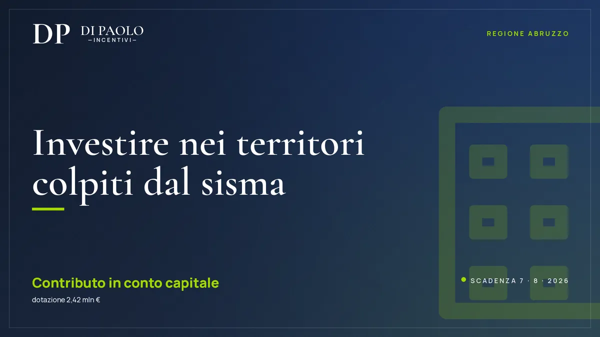 Contributi alle imprese nei territori colpiti dal sisma (Regione Abruzzo)