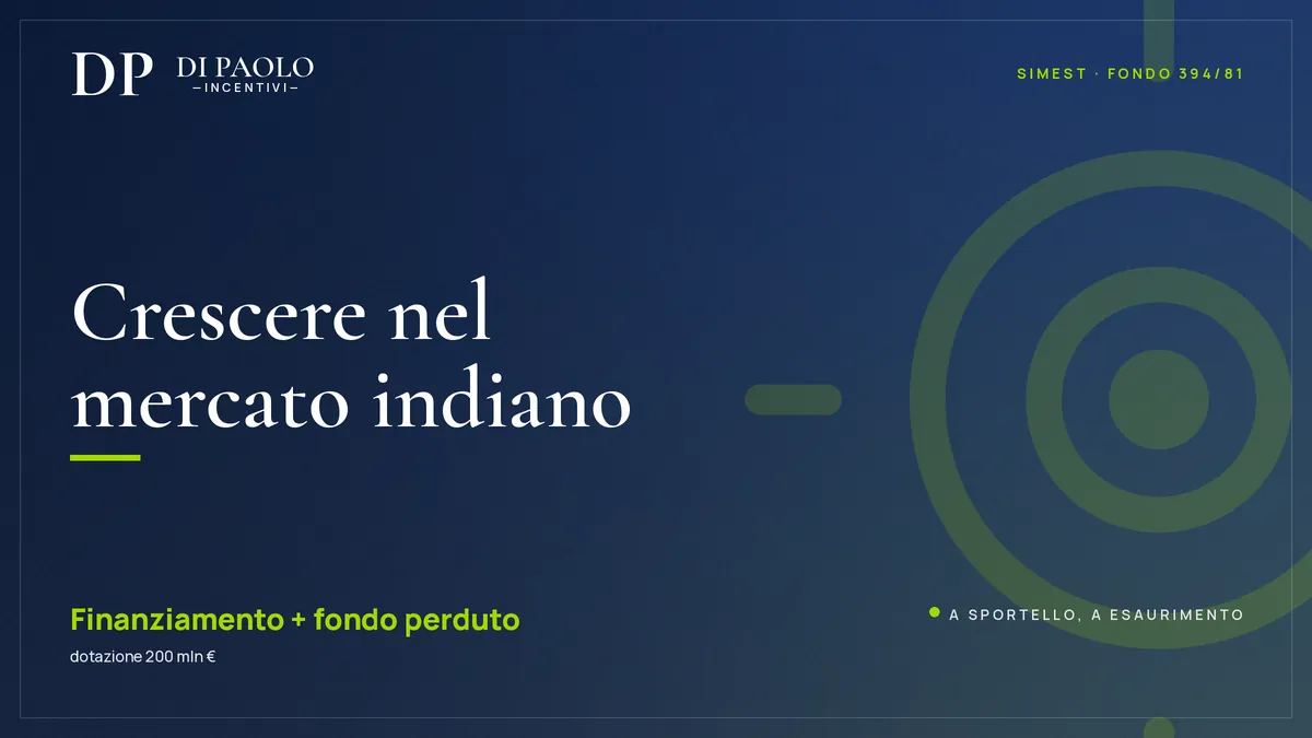 Affiancamento strategico per il mercato indiano (SIMEST)