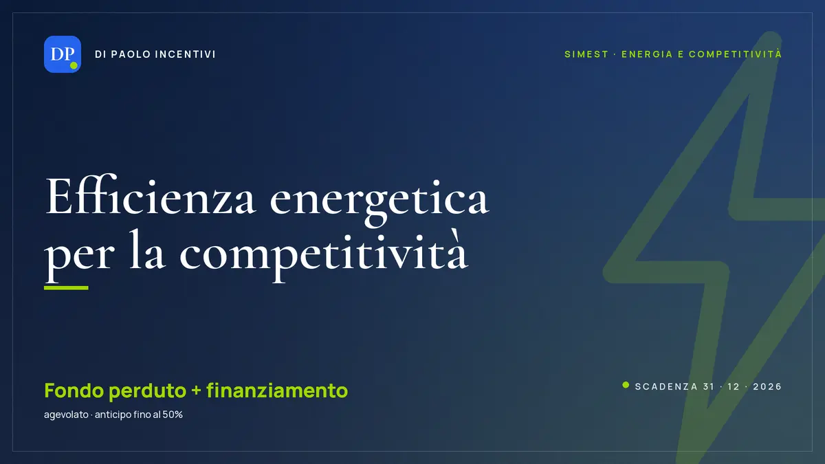 Efficientamento energetico in impresa finanziato dalla misura SIMEST Energia