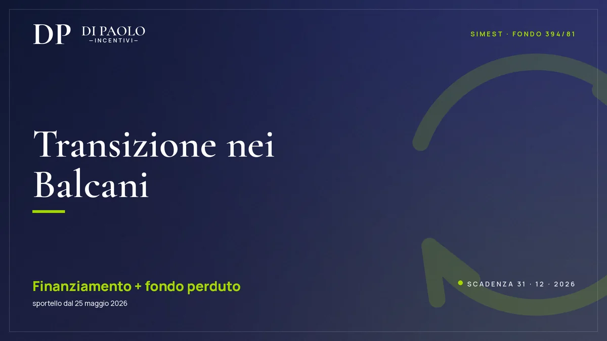 Transizione digitale o ecologica – Imprese con interessi nei Balcani Occidentali (SIMEST)