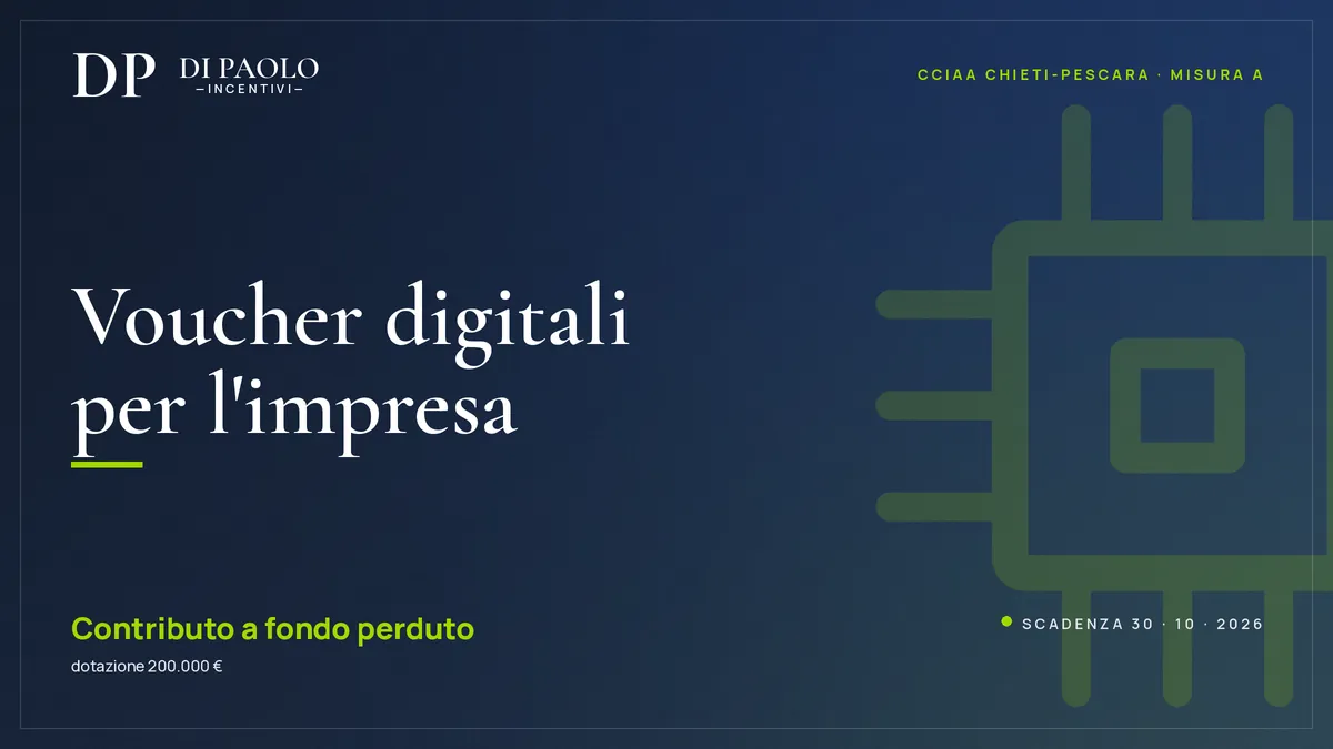 Voucher Doppia Transizione 2026, Misura A – Voucher digitali (CCIAA Chieti Pescara)