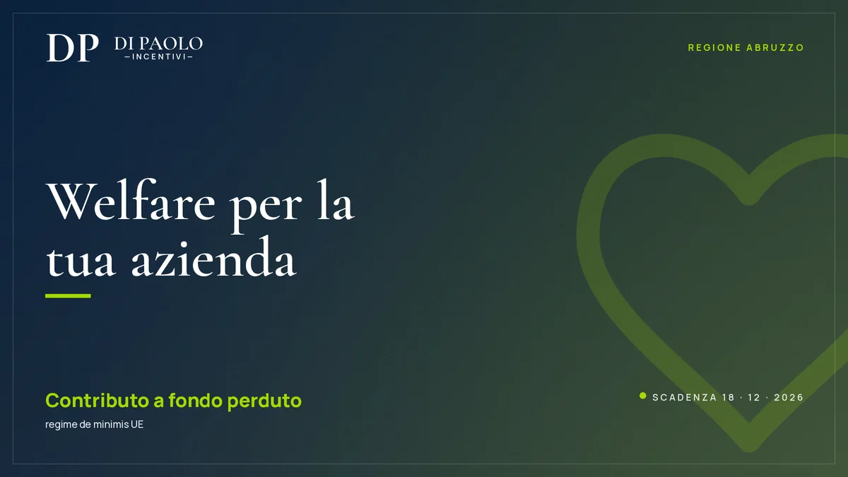Interventi di welfare aziendale (Regione Abruzzo): fino al 100% a fondo perduto